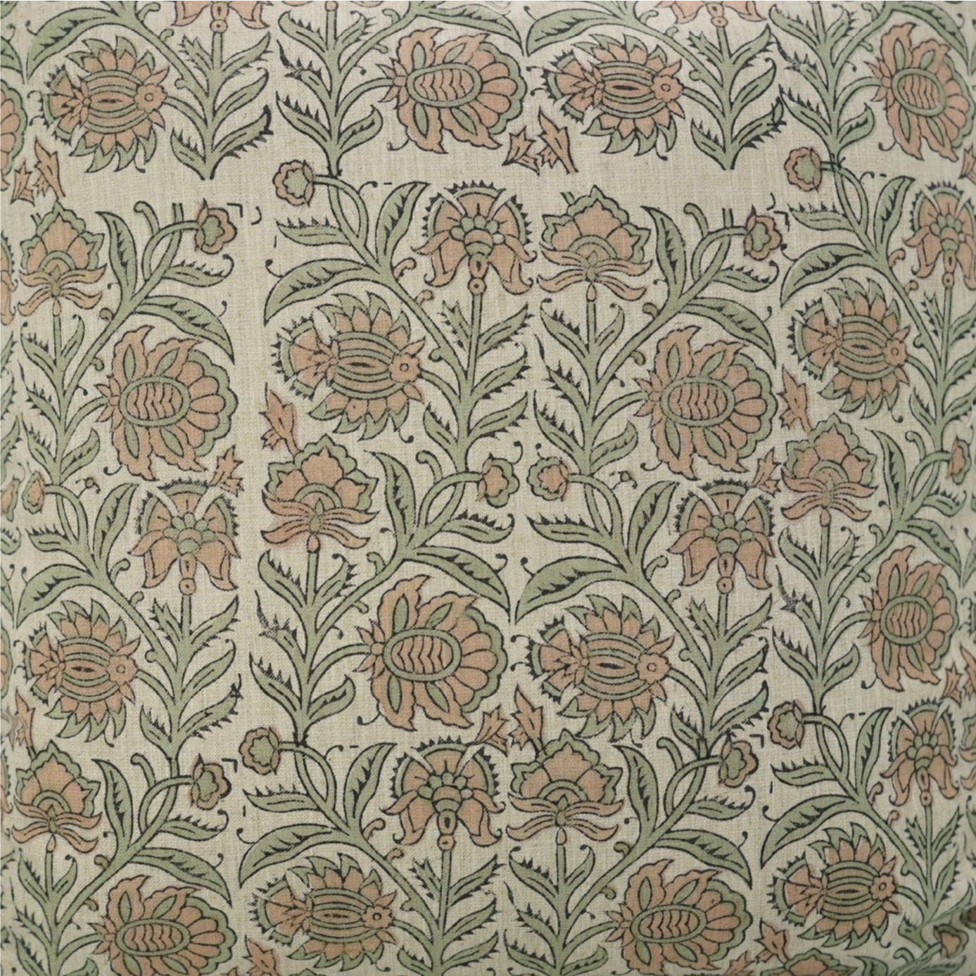 Brown n Green Floral Pillow