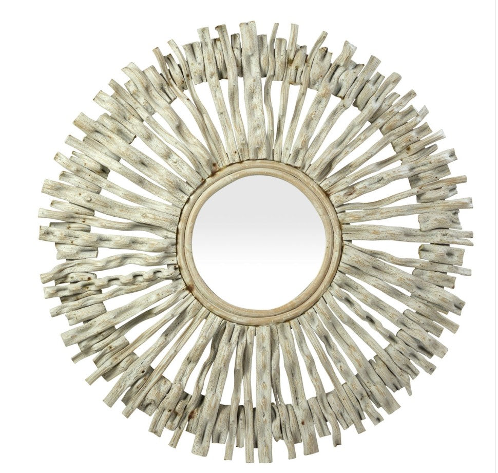 White Washed Teak Mirror