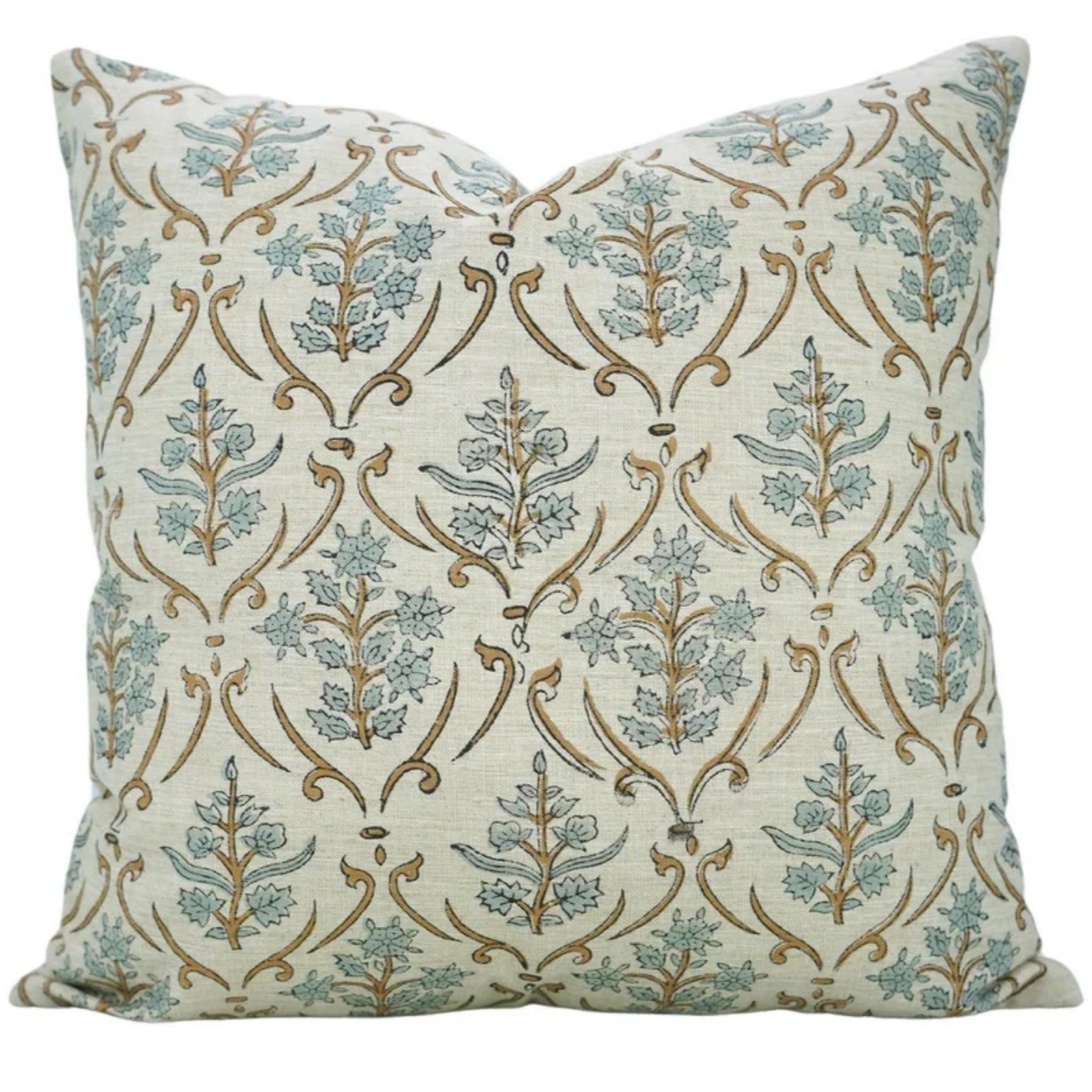 Blue n Brown Floral Pillow