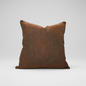 handmade solid brown linen pillow with natural textured weave and plush down fill