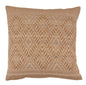 Cream silk‑cotton decorative pillow with a woven diamond pattern and textured neutral detailing.