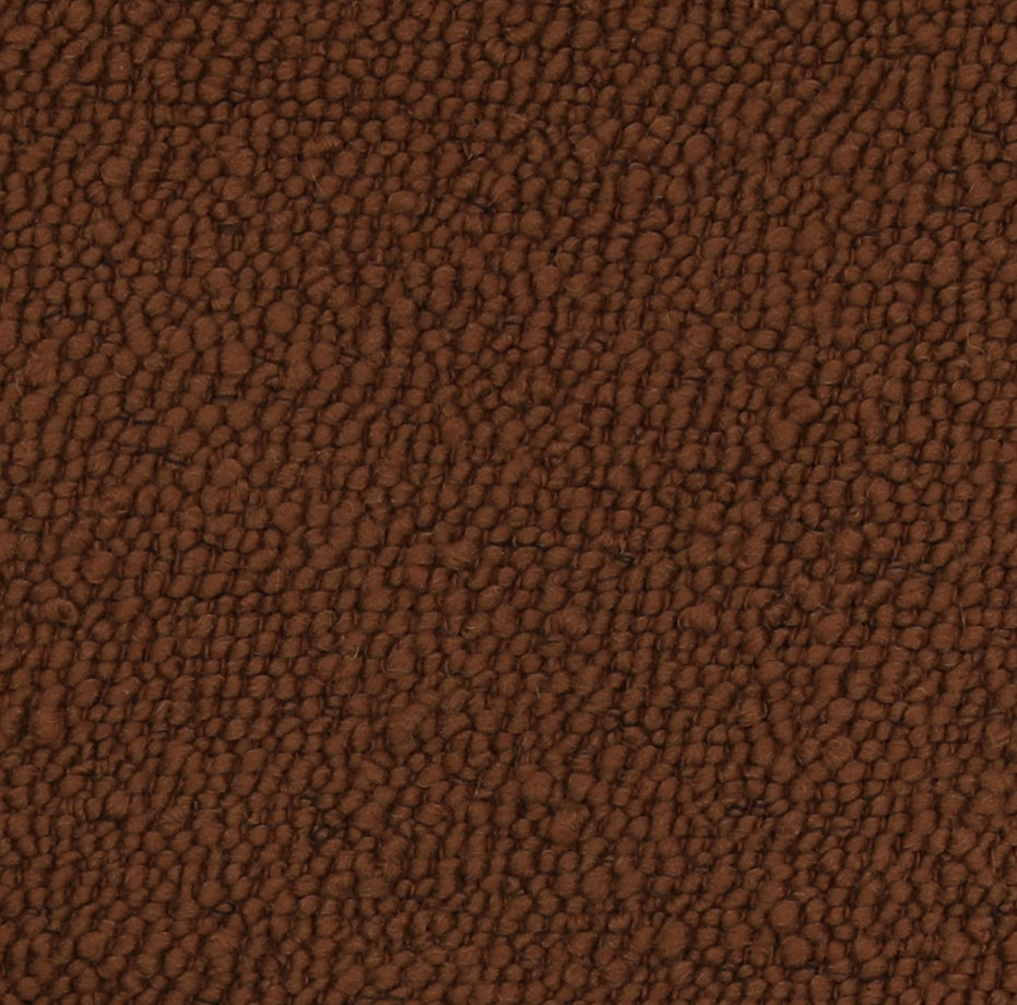 brown textured throw with woven fringe and soft looped weave