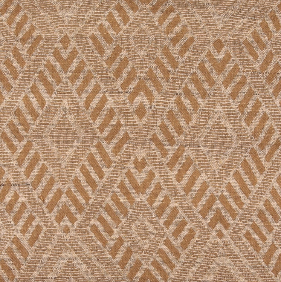 tan and beige geometric woven pillow with diamond and chevron pattern and textured artisan weave
