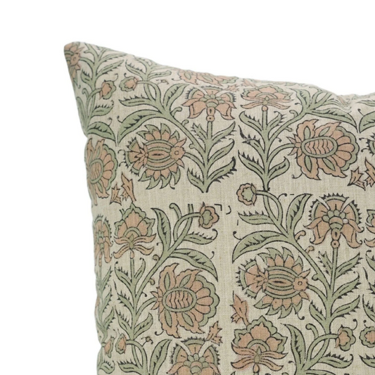 Brown n Green Floral Pillow