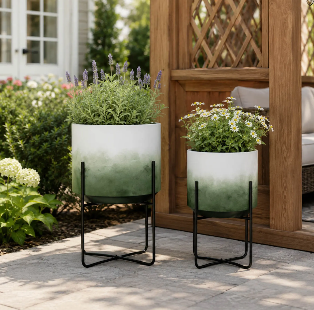 Green Ombré Planters