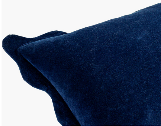 Navy Scalloped Pillow