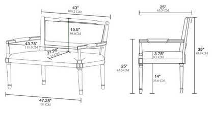 Rattan Shield Back Settee