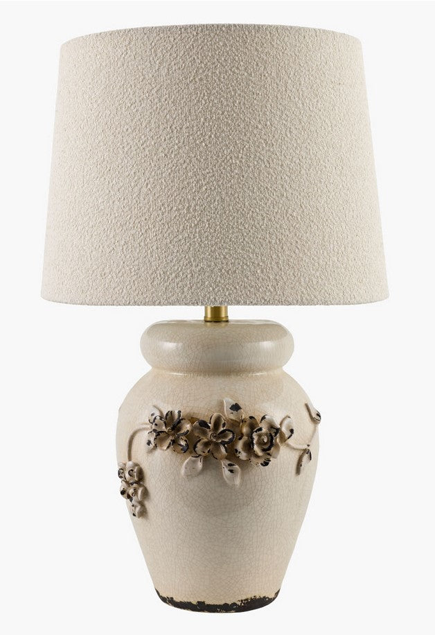 Vintage 3-D Floral Table Lamp