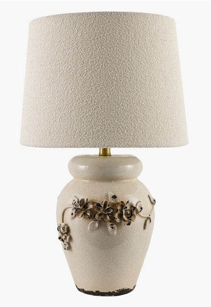 Vintage 3-D Floral Table Lamp