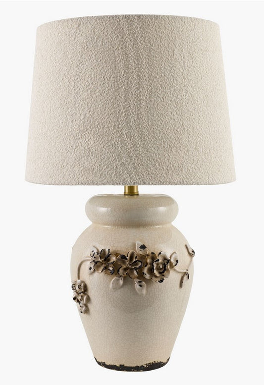 Vintage 3-D Floral Table Lamp
