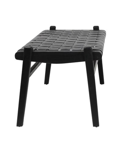 Salazar Black Leather Bench