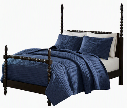 Serene Blue Cotton Quilt Set