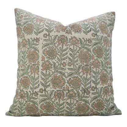Brown n Green Floral Pillow