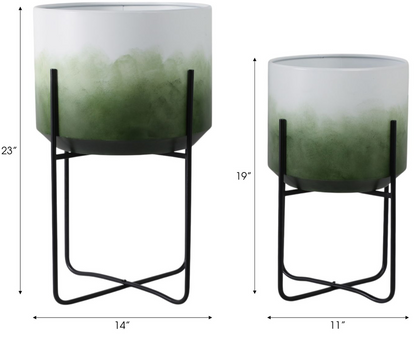 Green Ombré Planters