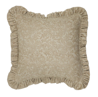 Brown Tone-on -Tone Floral Pillow