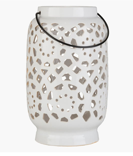 White Crackle Lantern
